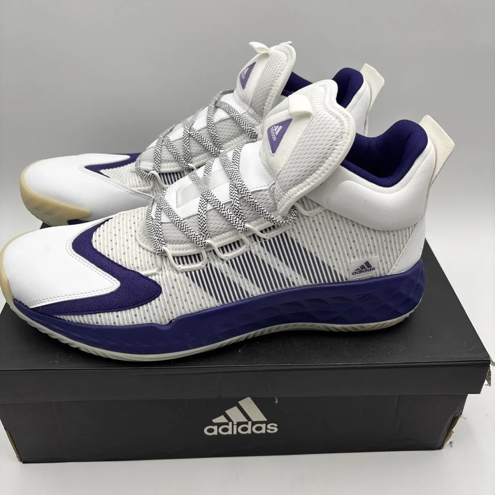 Adidas FW9517 Pro Boost Mid‎ Basketball Sneakers White Blue Men's Size 14 NWB